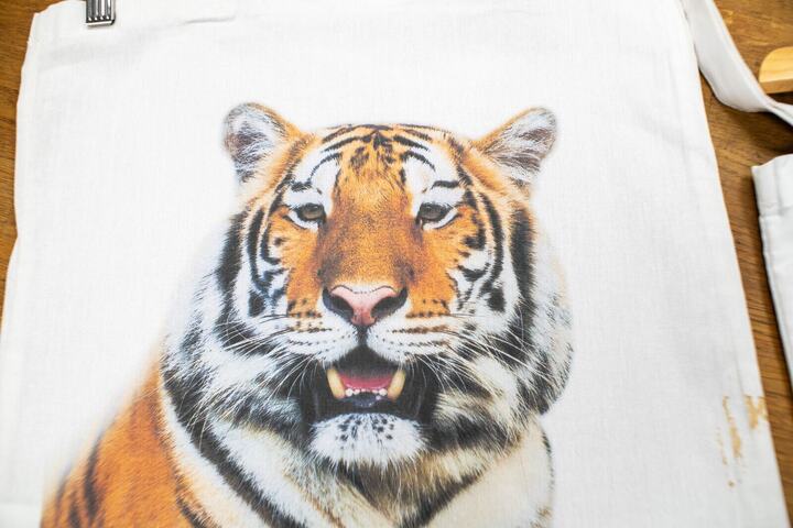 Sac en coton imprimé en numérique, tigre photographique